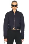 Courrèges Scuba Polycotton Bomber Jacket In Navy