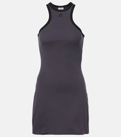 Courrèges Scuba Cotton Jersey Minidress In Blue