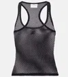 Courrèges Lightweight Mesh Tank Top Crafted In Black