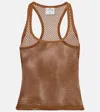 Courrèges Scuba Cotton Mesh Tank Top In Brown