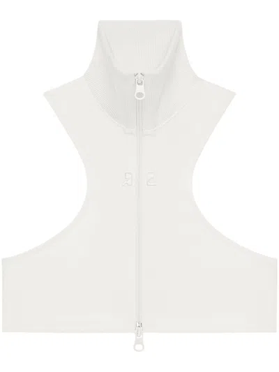 Courrèges Scuba Cropped Tank Top In White