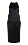 Courrèges Scuba Heritage Satin Midi Dress In Black