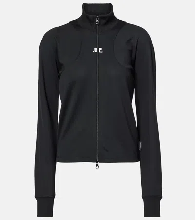Courrèges Women's Interlock T-shirt Track Jacket For Athletic By  In Black