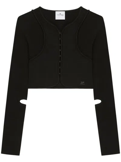 Courrèges Scuba Knitted Jacket In Black