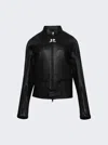 Courrèges Scuba Leather Bomber Jacket In Black