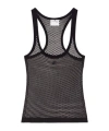 Courrèges Lightweight Mesh Tank Top Crafted In Black