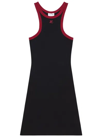 COURRÈGES SCUBA MINI DRESS WOMAN BLACK