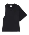 Courrèges Courregès Oneshoulder Tshirt In Scuba In Black