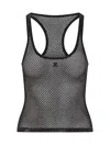 Courrèges Lightweight Mesh Tank Top Crafted In Black