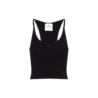 COURRÈGES COURRÈGES SCUBA RIB KNIT BLACK VISCOSE TANK TOP