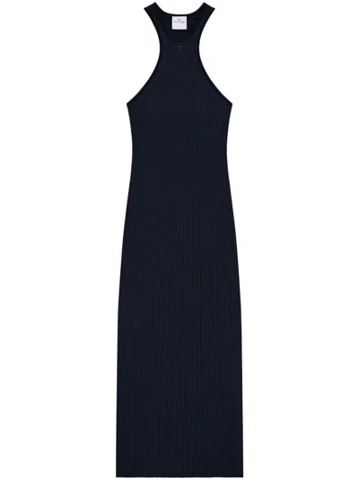 Courrèges Scuba Rib Knit Dress In Black
