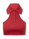 Courrèges Topwear In Red Viscose In Ruby