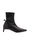 COURRÈGES SCUBA STRETCH LEATHER ANKLE BOOTS