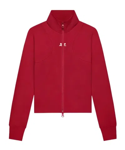 Courrèges Scuba Tracksuit Interlock Jacket In Red