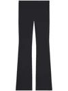 Courrèges Wool Blend Flared Mid-rise Pants In Black