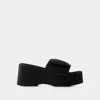 Courrèges Black Stretch Polyester Blend Scusa Wave Slippers In Black
