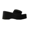 Courrèges Black Stretch Polyester Blend Scusa Wave Slippers In Black