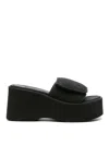 Courrèges Courregès Black Stretch Polyester Blend Scusa Wave Slippers In Black
