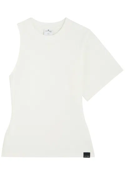 COURRÈGES COURRÈGES SCUBE ONE SHOULDER COTTON T-SHIRT