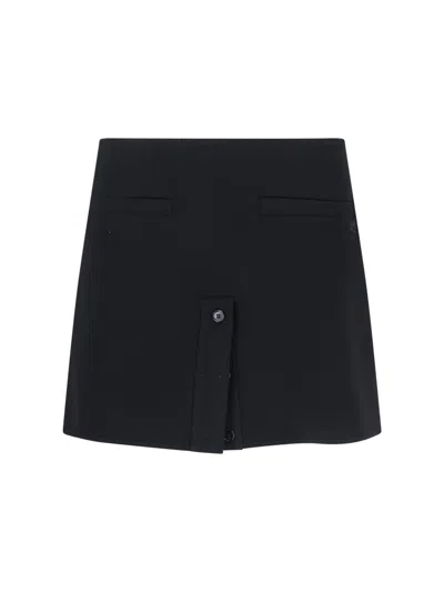 Courrèges Sculpted Mini Skirt With Cupro Lining In Black