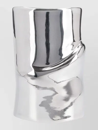 Courrèges Sculptural Open Cuff Bracelet Polished Finish In Metallic