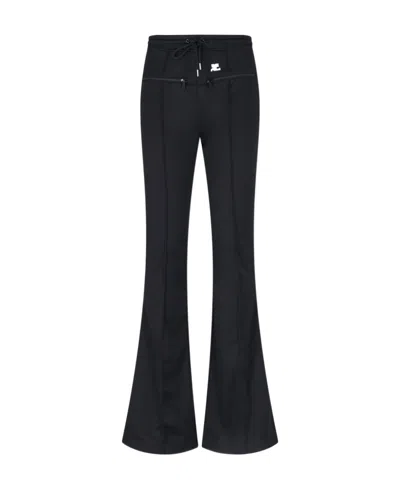 Courrèges Seam-detailing Flared Track Pants In Black