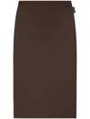 Courrèges Semi-sheer Midi Skirt In Brown