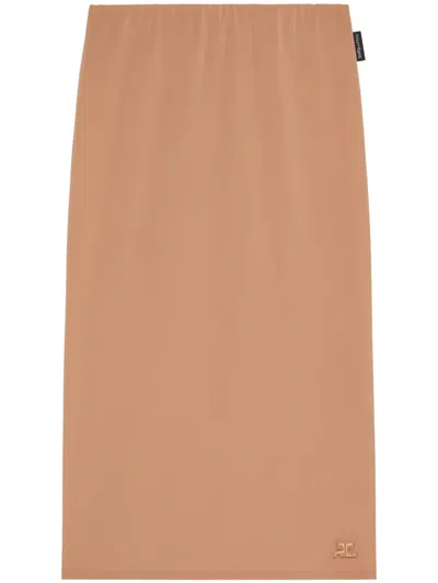 Courrèges Sheer Tube Skirt In Neutrals