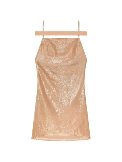 Courrèges Sequin-embellished Strap Mini Dress In Neutral