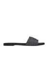 Courrèges Leather Square Toe Flat Sandals