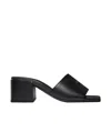 Courrèges Block Heel Sandals Embroidered Detail In Black