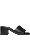 Courrèges Block Heel Sandals Embroidered Detail In Black