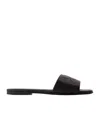Courrèges Logo Nappa Leather Flat Sandals In Black