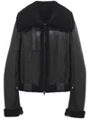 Courrèges Shearling Pilot Jacket In Black