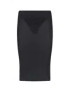 Courrèges Sheer Tube Midi Skirt In Black
