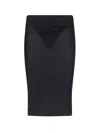 Courrèges Sheath Midi Skirt In Black
