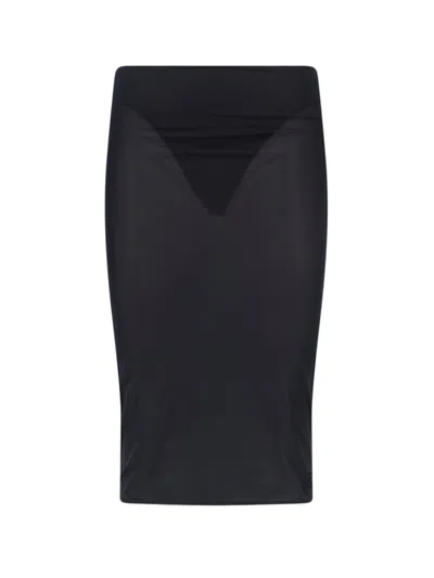 Courrèges Sheath Midi Skirt In Black