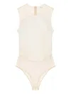 Courrèges Sheer-panel Bodysuit In Neutral