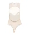 Courrèges Sheer-panel Bodysuit In White