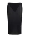 Courrèges Sheer Tube Midi Skirt In Black