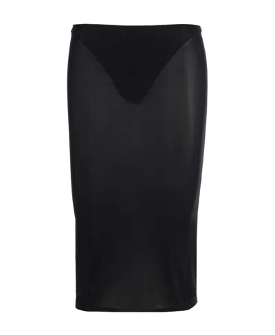 Courrèges Sheer Tube Midi Skirt In Black