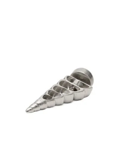 Courrèges Shell Pendant, Single Earring. In Gray