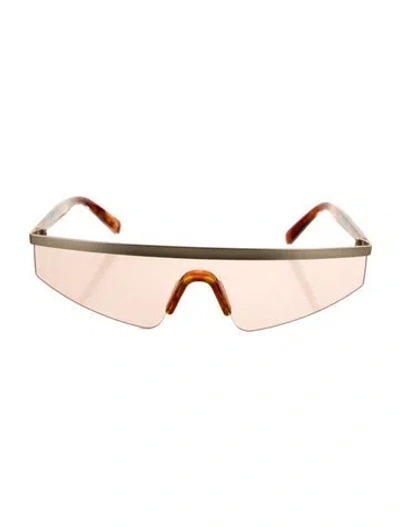 Pre-owned Courrèges Shield Tinted Sunglasses In Yellow