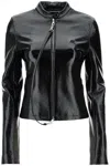 Courrèges Black Cotton Jacket With High Collar And Zip