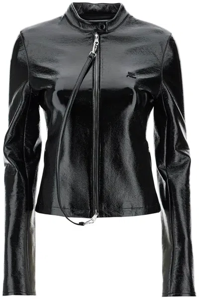 COURRÈGES COURREGÈS  SHINY BLACK ZIP JACKET