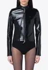 Courrèges Vinyl Zip-up Jacket In Black
