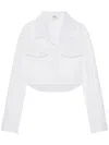 Courrèges 2-pocket Poplin Cropped Shirt In White