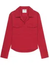 Courrèges Cotton Shirt With Long Sleeves And Collared Neck In Red
