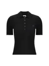 Courrèges Courreges Black Viscose Blend Polo Shirt Women In Black
