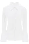 Courrèges Camicia In Popeline Di Cotone Modulare In White